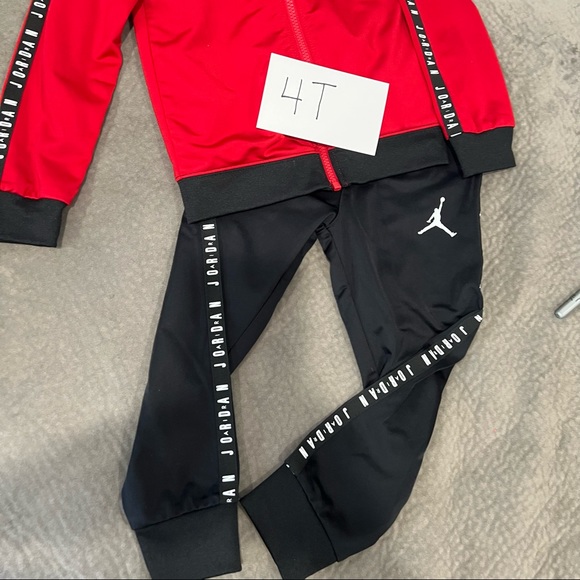 Jordan Red and Black jogger set with jacket. - Picture 2 of 2